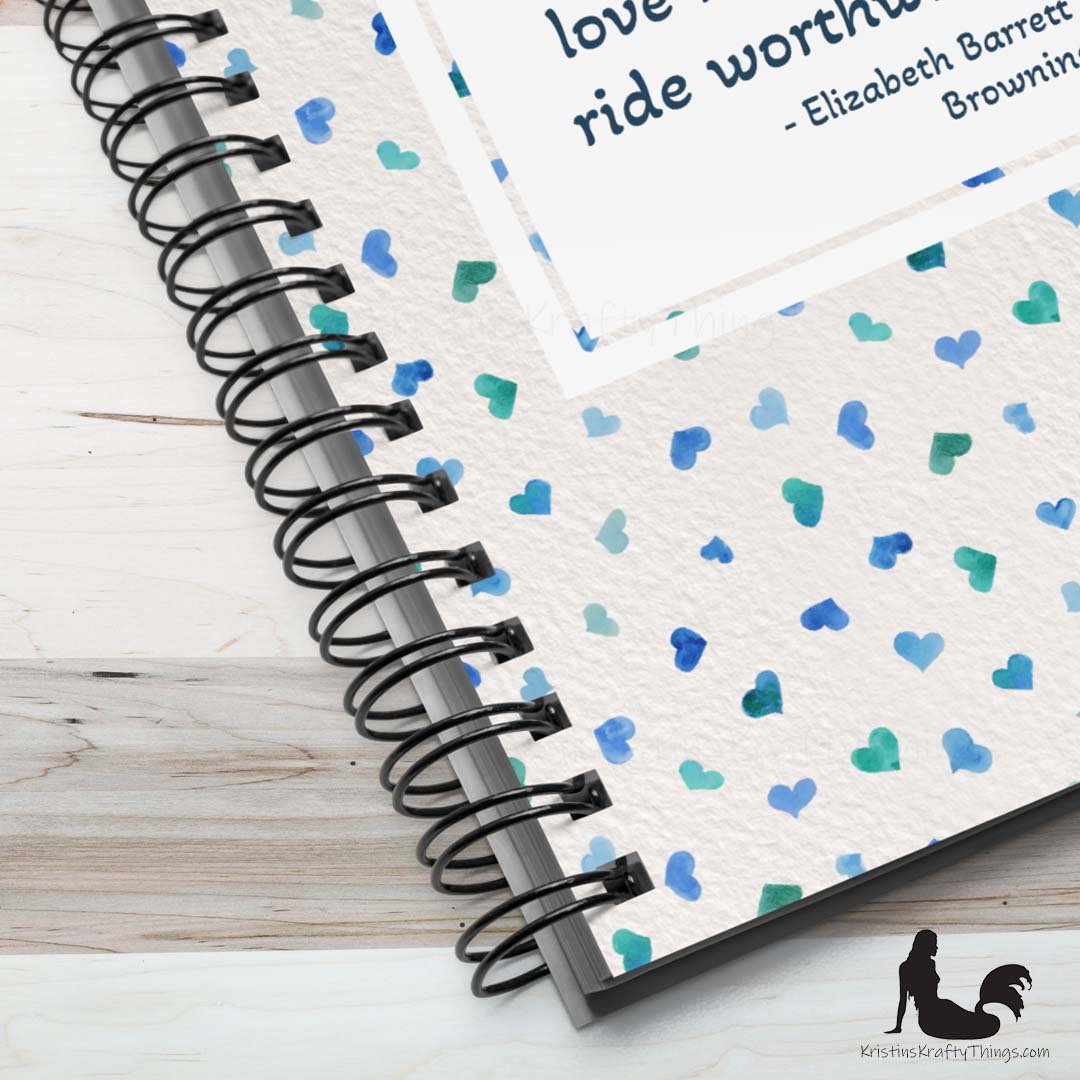 Notebook - Inspirational Love Blue Hearts Notebook