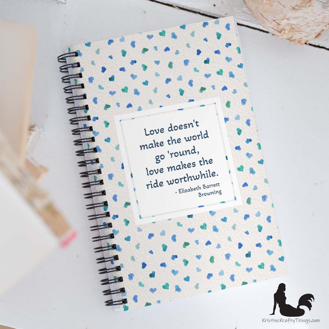 Notebook - Inspirational Love Blue Hearts Notebook