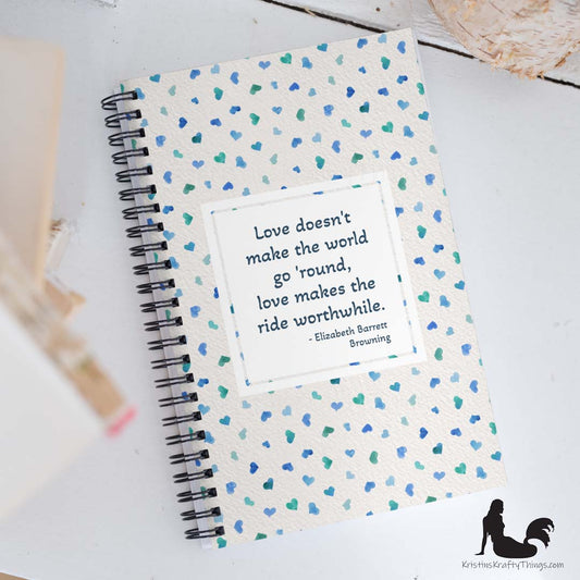Notebook - Inspirational Love Blue Hearts Notebook