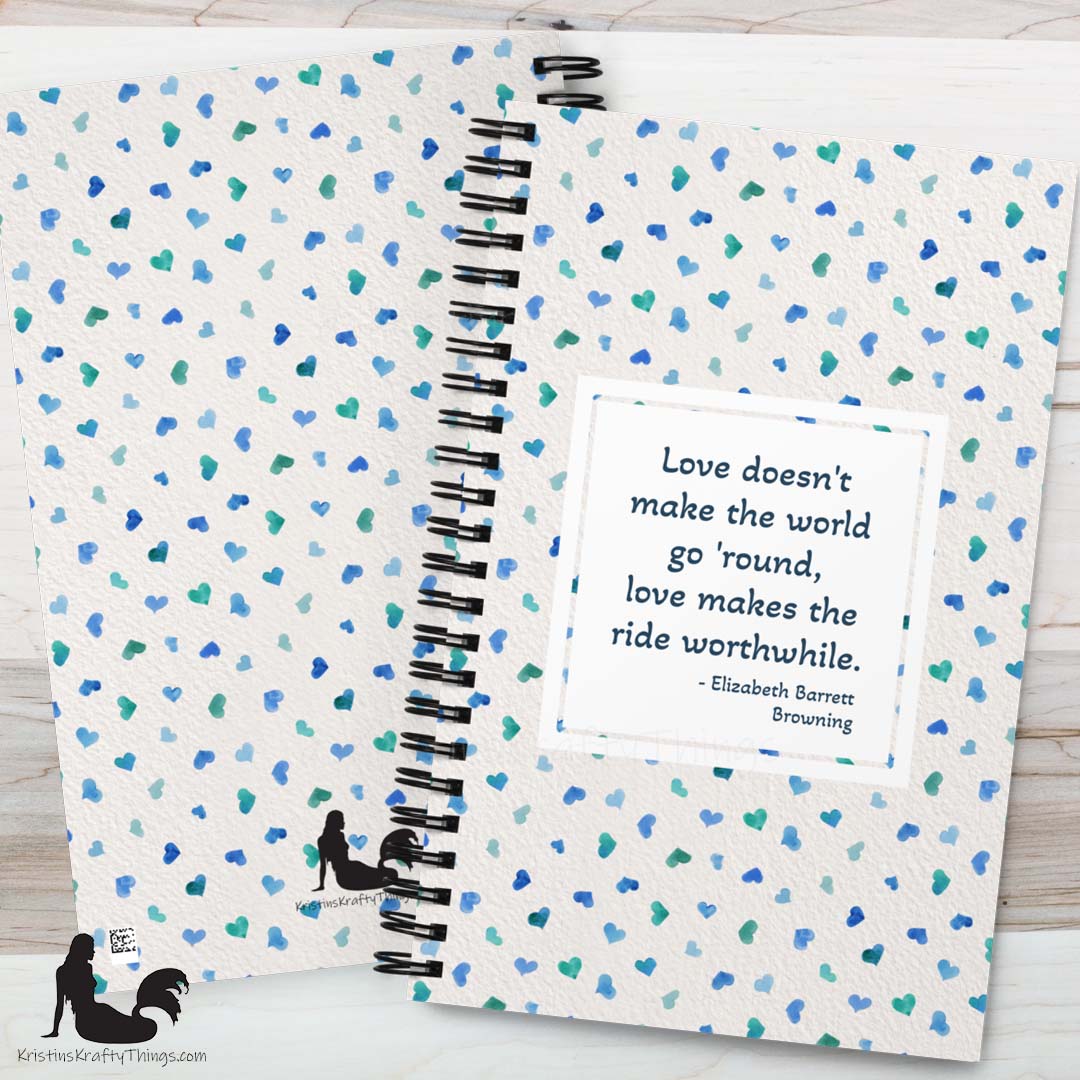 Notebook - Inspirational Love Blue Hearts Notebook