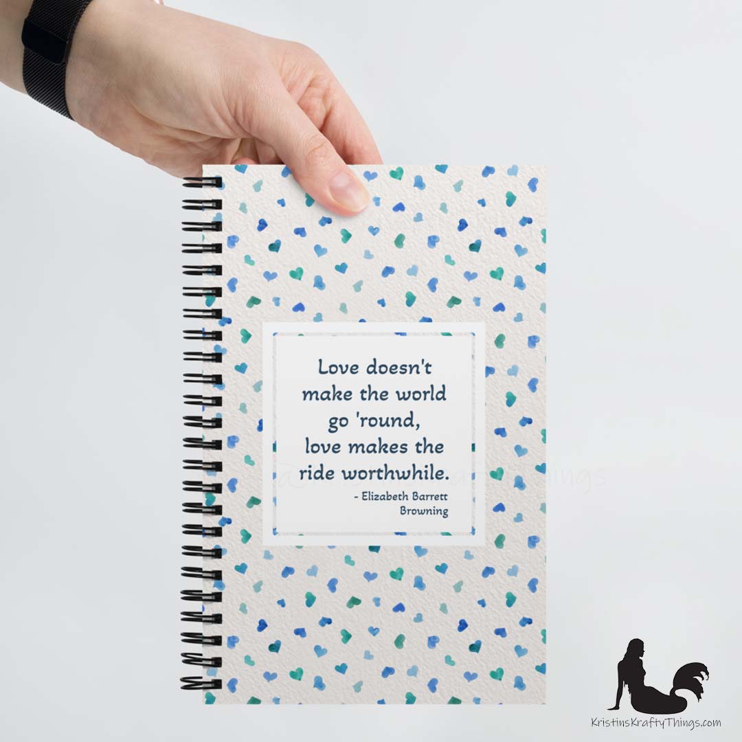 Notebook - Inspirational Love Blue Hearts Notebook
