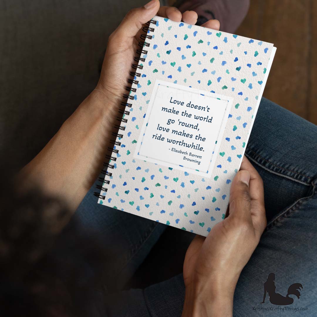 Notebook - Inspirational Love Blue Hearts Notebook