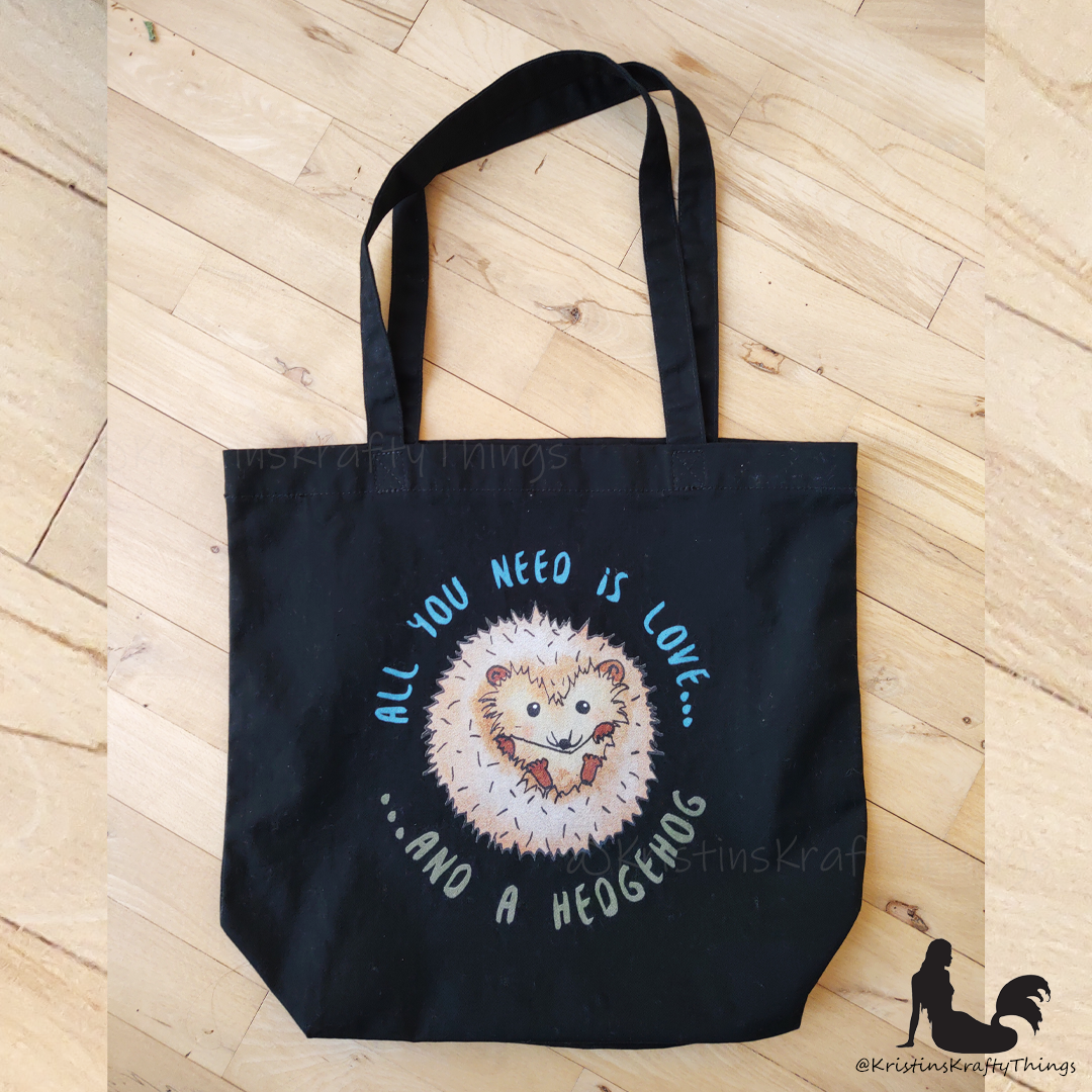 Cotton Eco Tote Bag - Hedgehog All You Need is Love...