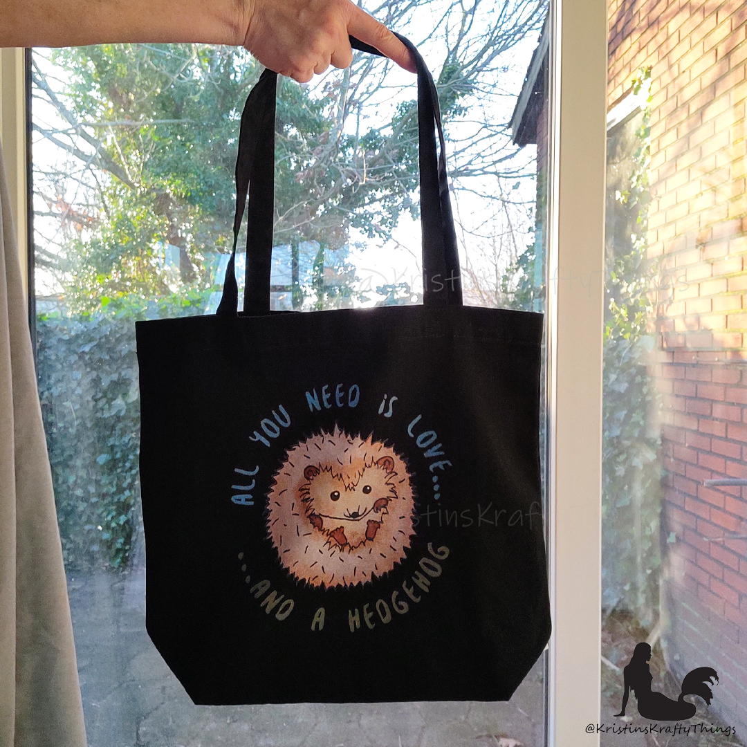 Cotton Eco Tote Bag - Hedgehog All You Need is Love...