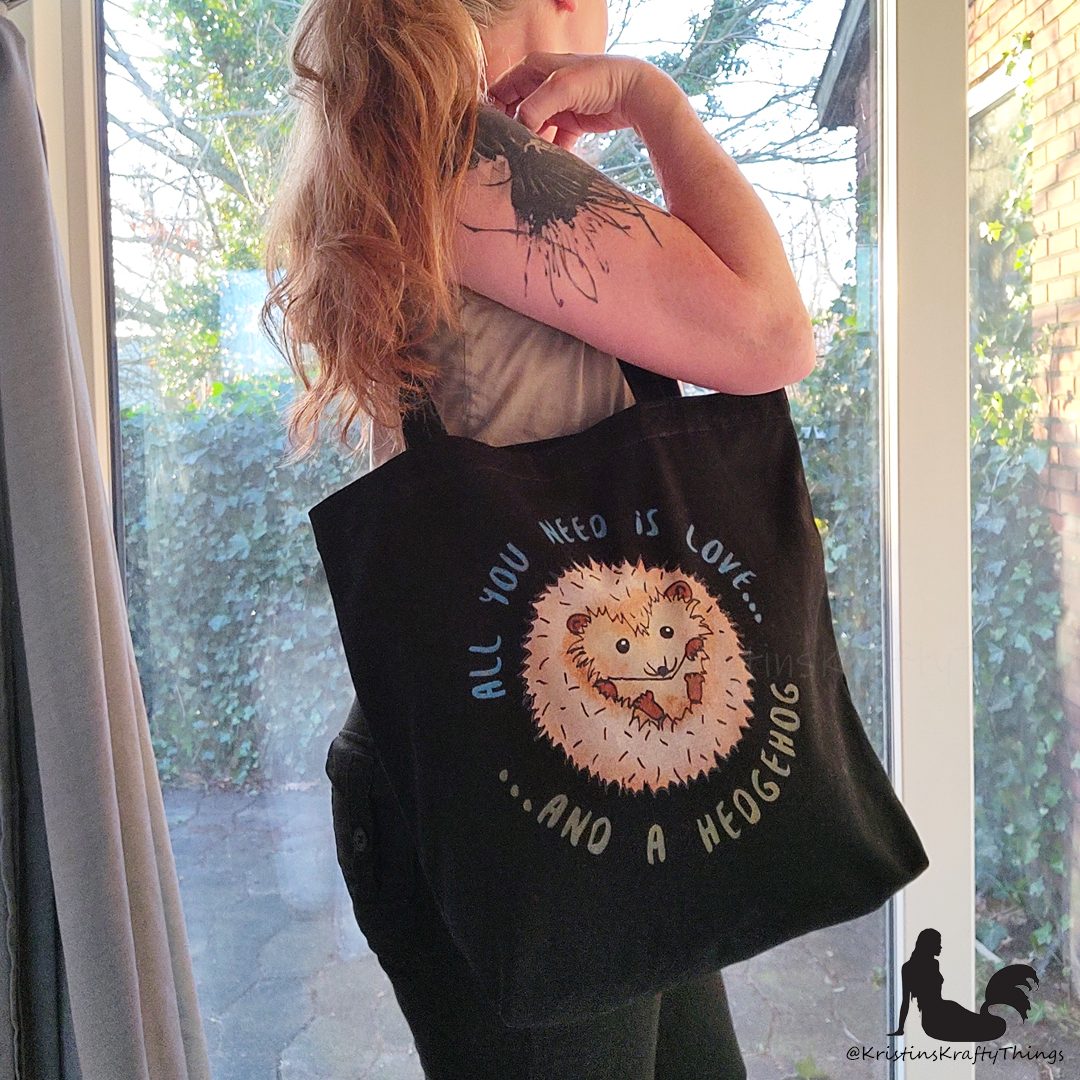 Cotton Eco Tote Bag - Hedgehog All You Need is Love...