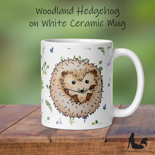 Mug - Hedgehog with Ferns and Mushrooms