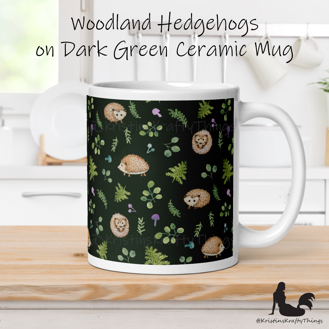 Mug - Woodland Hedgehogs with Ferns and Mushrooms