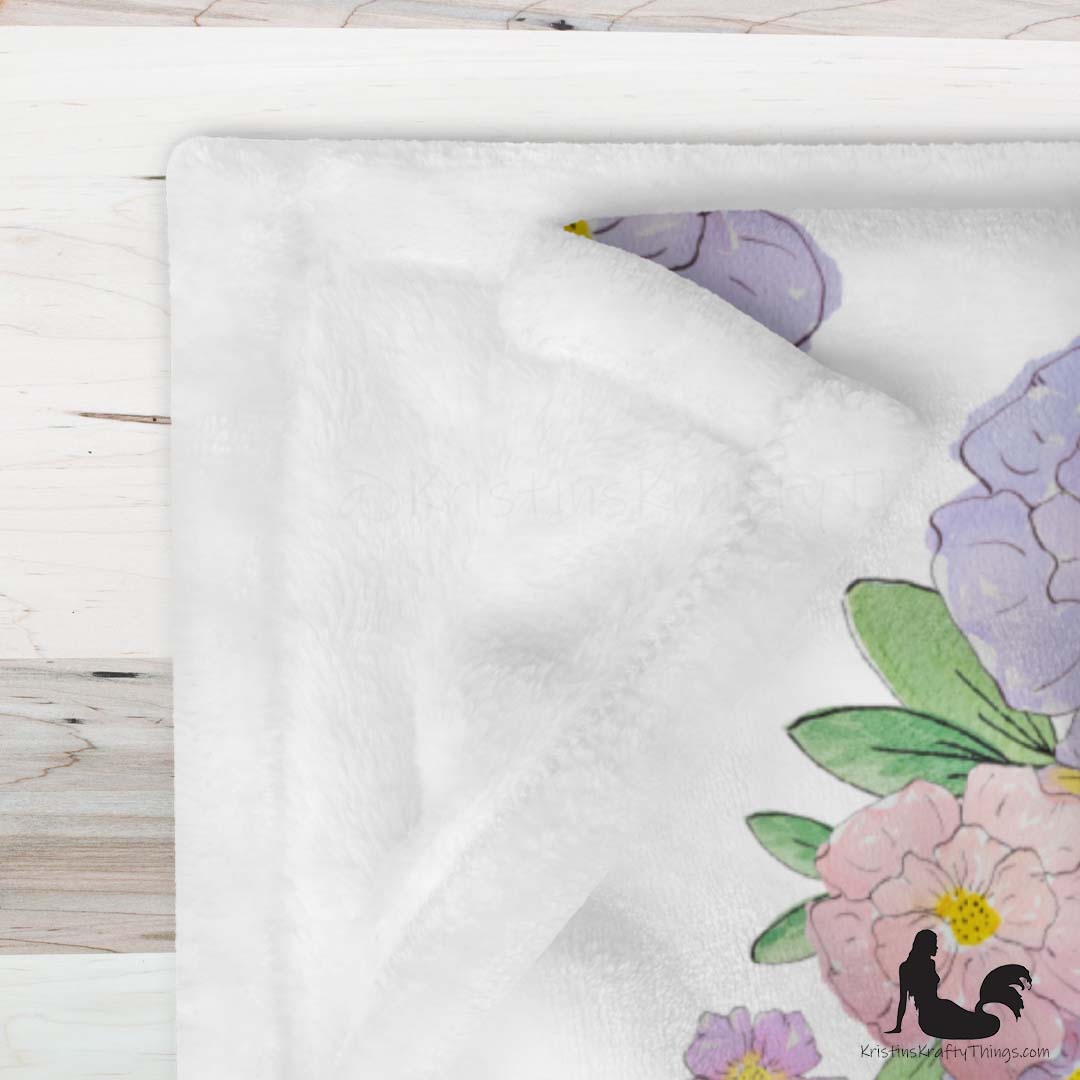 Throw Blanket - Lavender Flower Bouquet Fleece Blanket