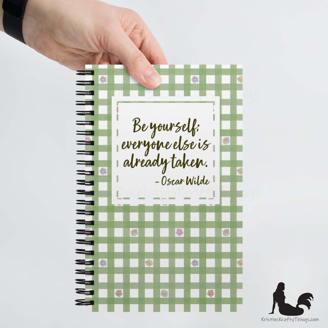 Notebook - Be Yourself Quote on Gingham