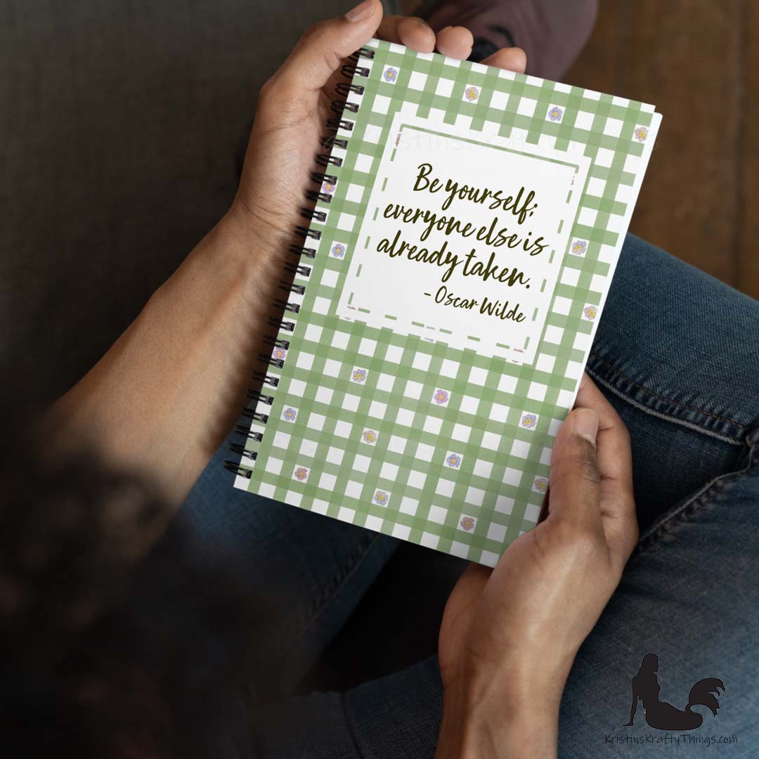 Notebook - Be Yourself Quote on Gingham