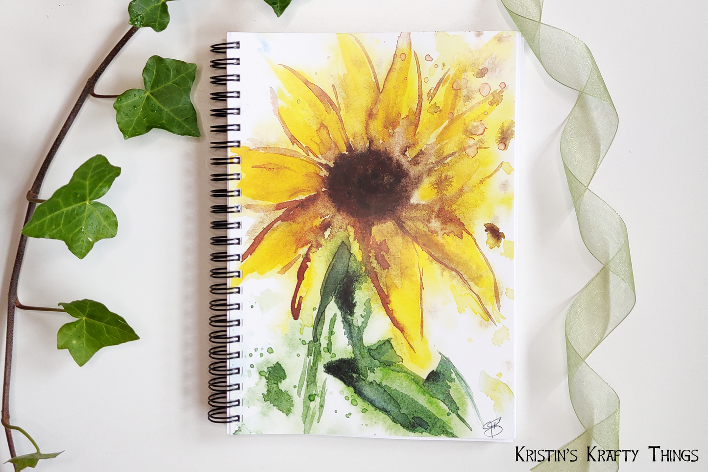 Notebook - Watercolor Sunflower Print