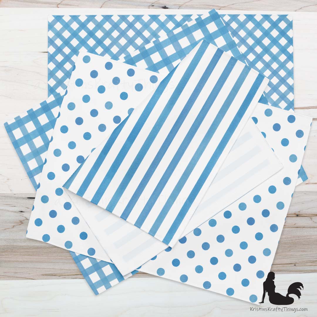 Dining - Blue Gingham on White Placemat Set of 4