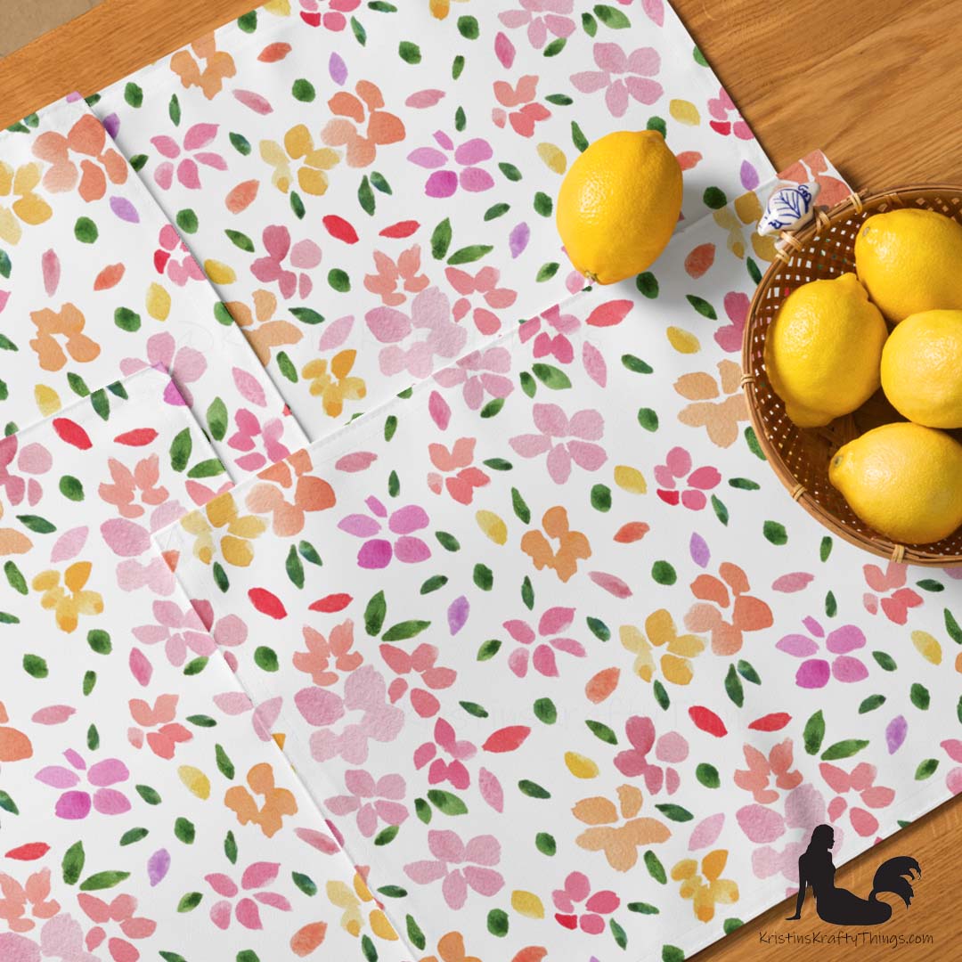 Dining - Spring Flowers on White Placemat Set of 4