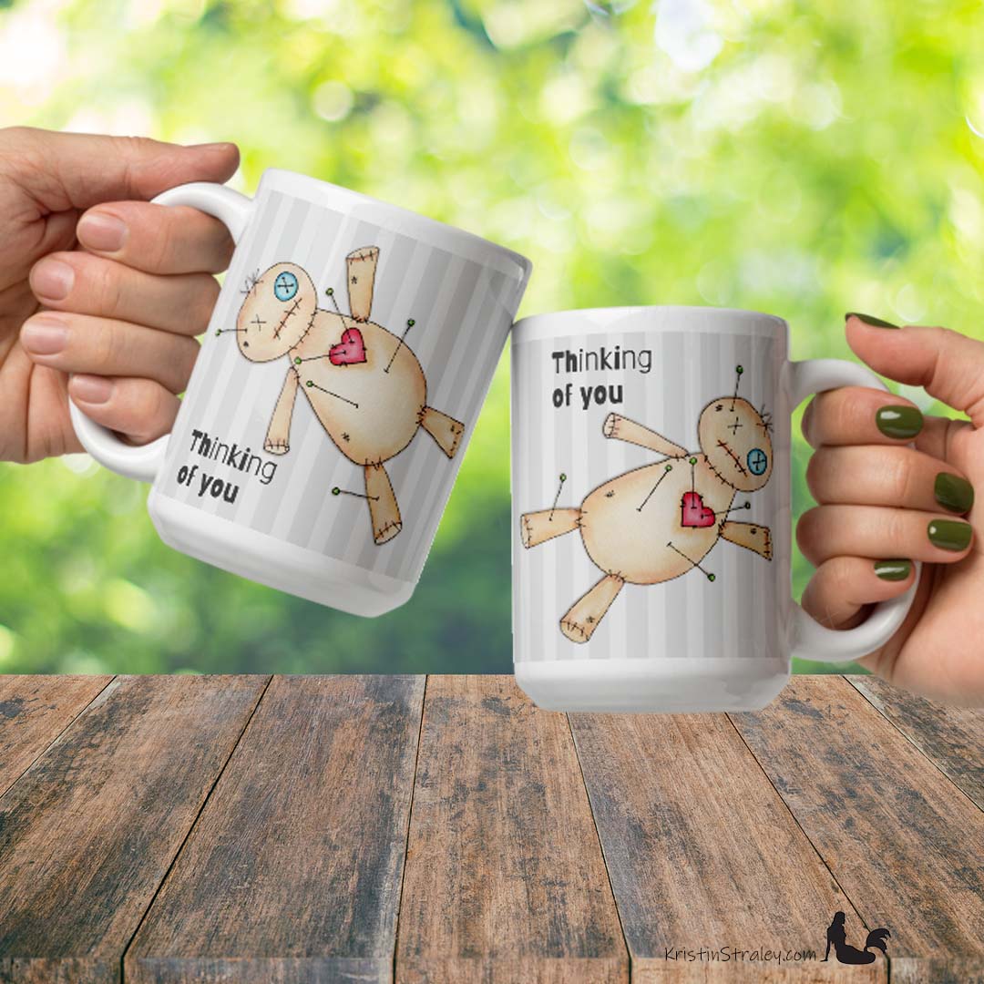 A Mug - Painted Poppet Voodoo Doll tHinKinG Of YoU