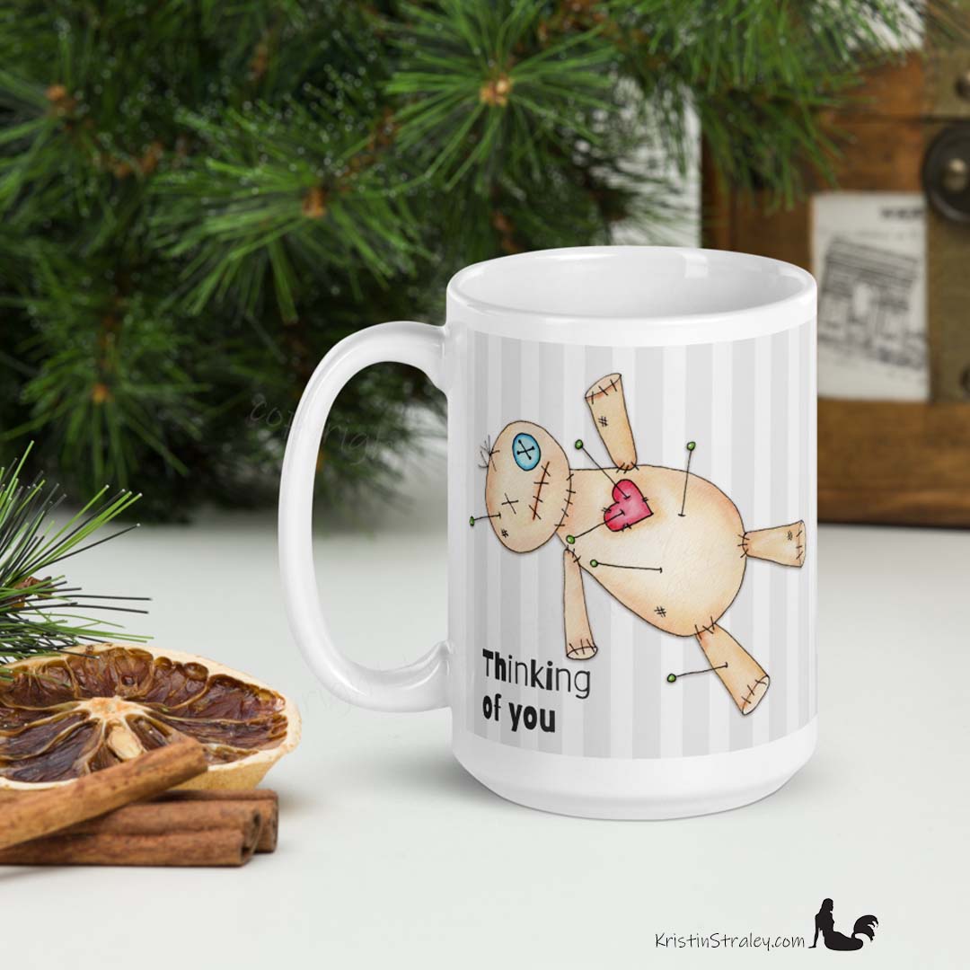 A Mug - Painted Poppet Voodoo Doll tHinKinG Of YoU