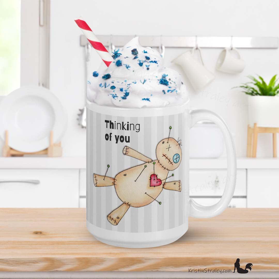 A Mug - Painted Poppet Voodoo Doll tHinKinG Of YoU
