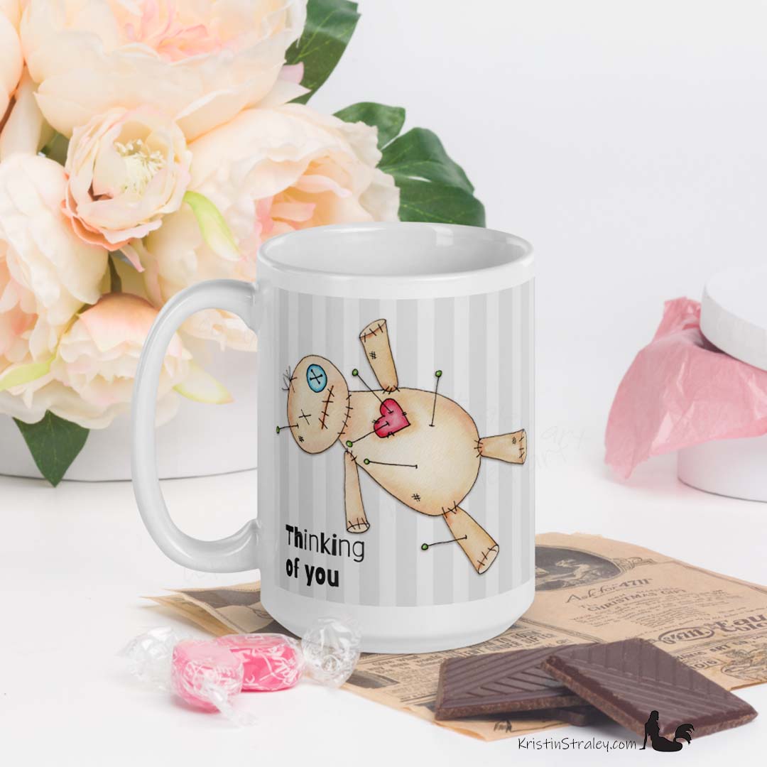 A Mug - Painted Poppet Voodoo Doll tHinKinG Of YoU