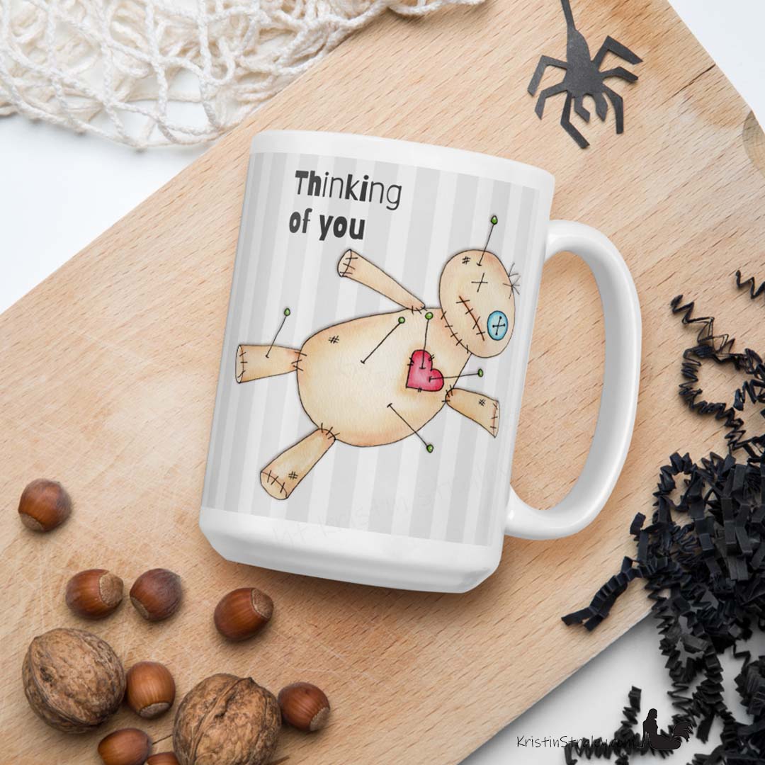 A Mug - Painted Poppet Voodoo Doll tHinKinG Of YoU