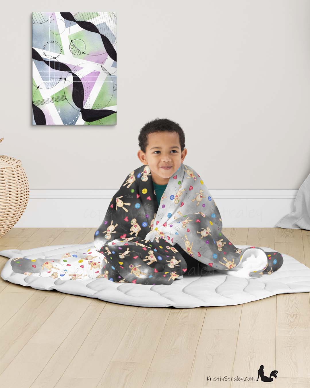 A Throw Blanket - Painted Poppet Fleece Blanket
