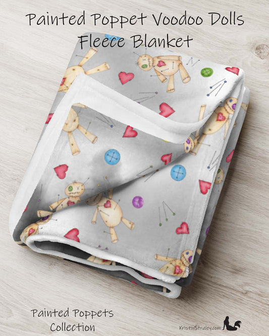 A Throw Blanket - Painted Poppet Fleece Blanket