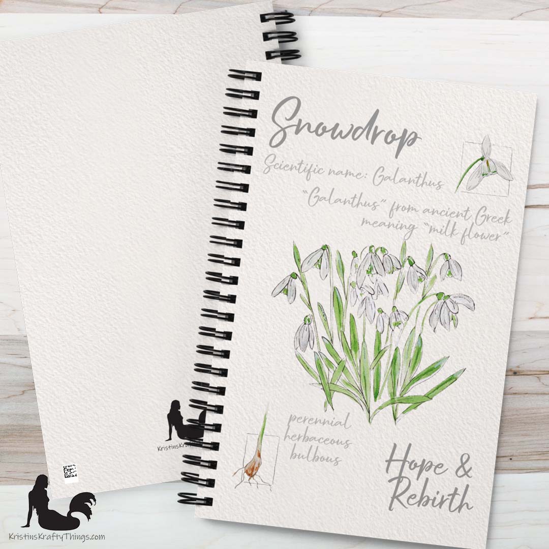 Notebook - Snowdrop Flower Field Notes Spiral Notebook