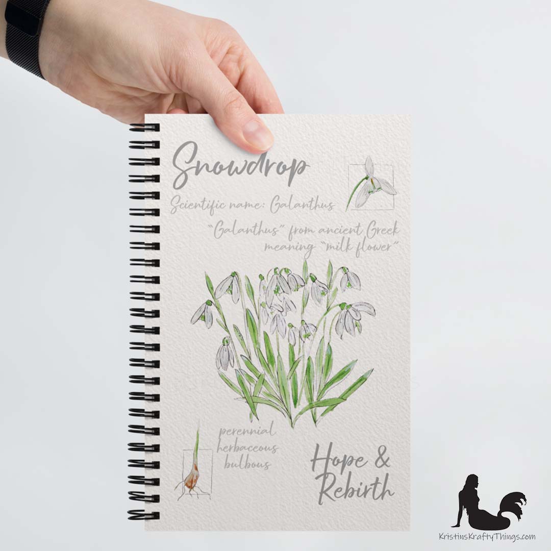Notebook - Snowdrop Flower Field Notes Spiral Notebook