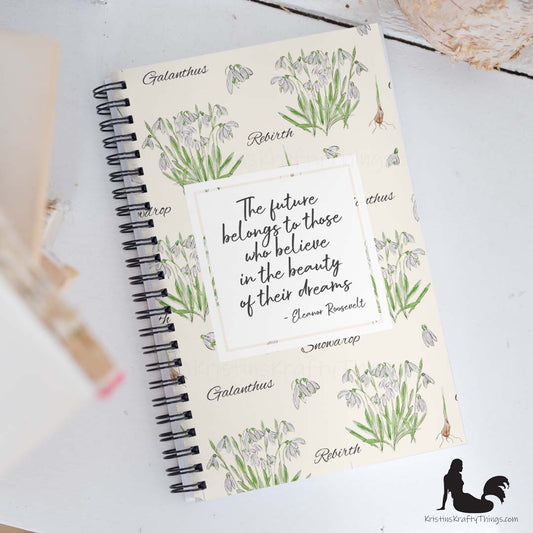 Notebook - Snowdrop Flower Inspirational Notebook