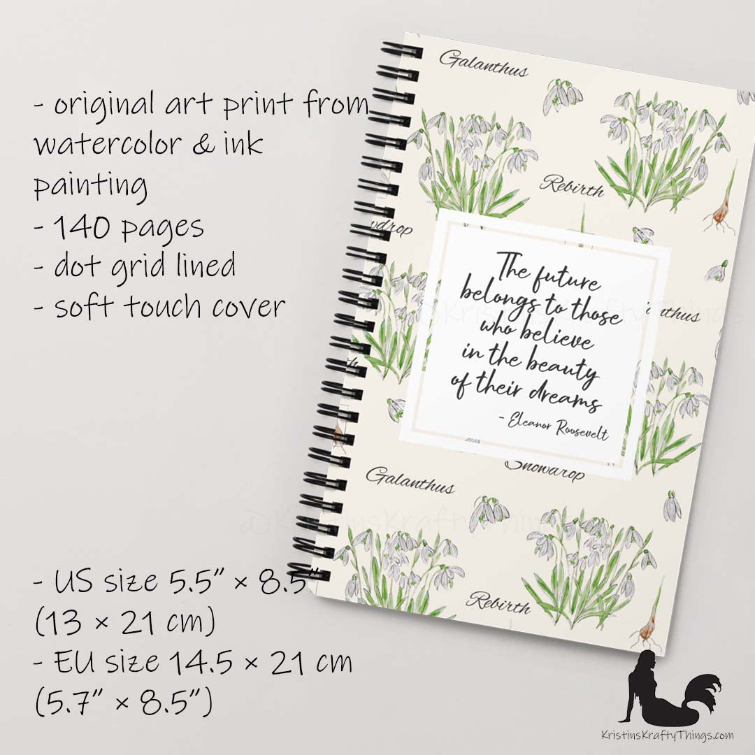 Notebook - Snowdrop Flower Inspirational Notebook
