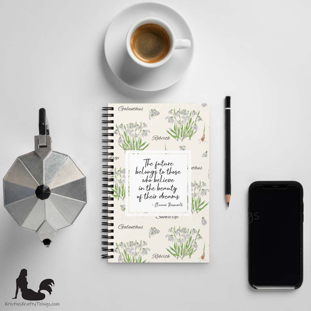 Notebook - Snowdrop Flower Inspirational Notebook