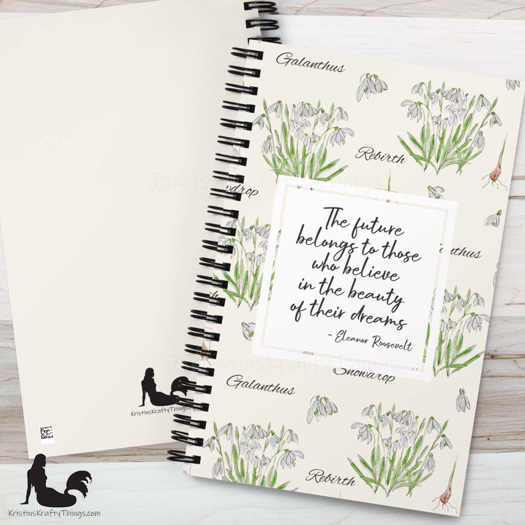 Notebook - Snowdrop Flower Inspirational Notebook