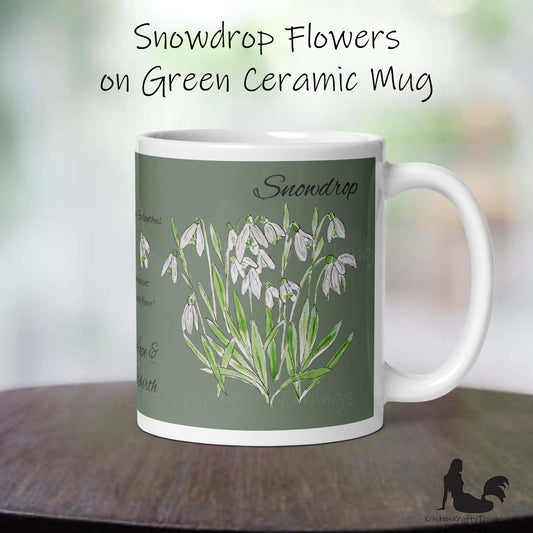 Mug - Snowdrops Field Notes on Green