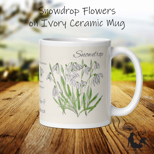 Mug - Snowdrops Field Notes on Ivory