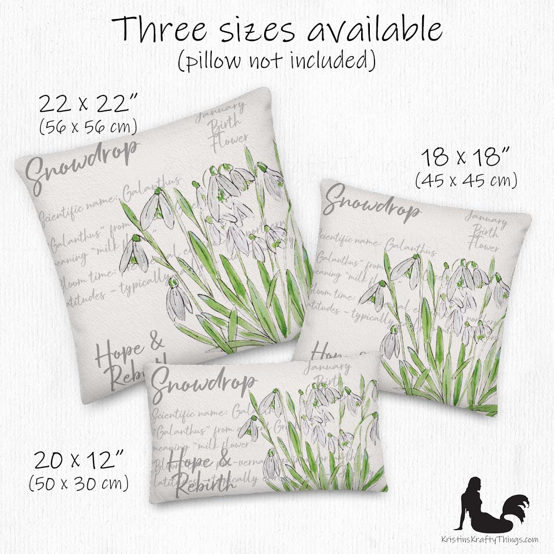 Home - Snowdrop Flowers with Text Premium Pillow Case