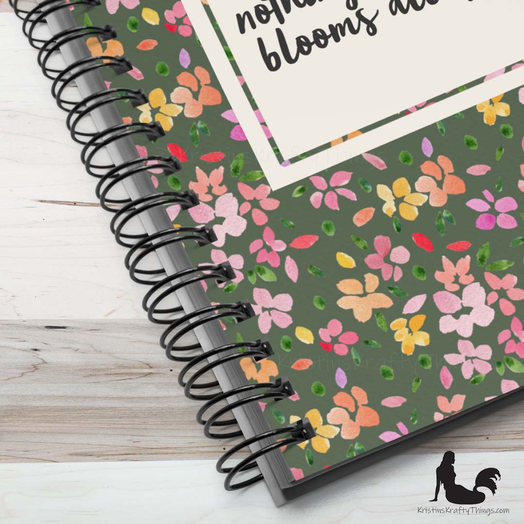 Notebook - Floral Be Patient with Yourself
