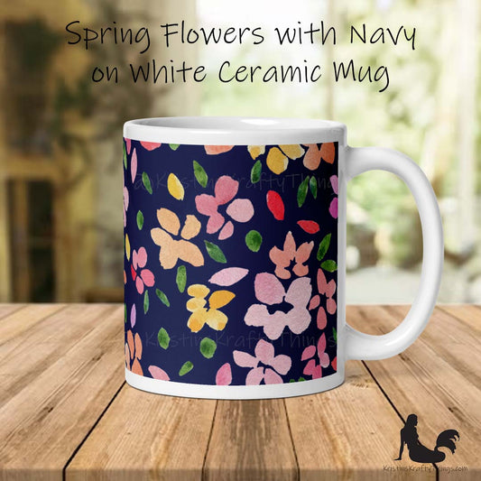 Mug - Spring Flowers on Navy