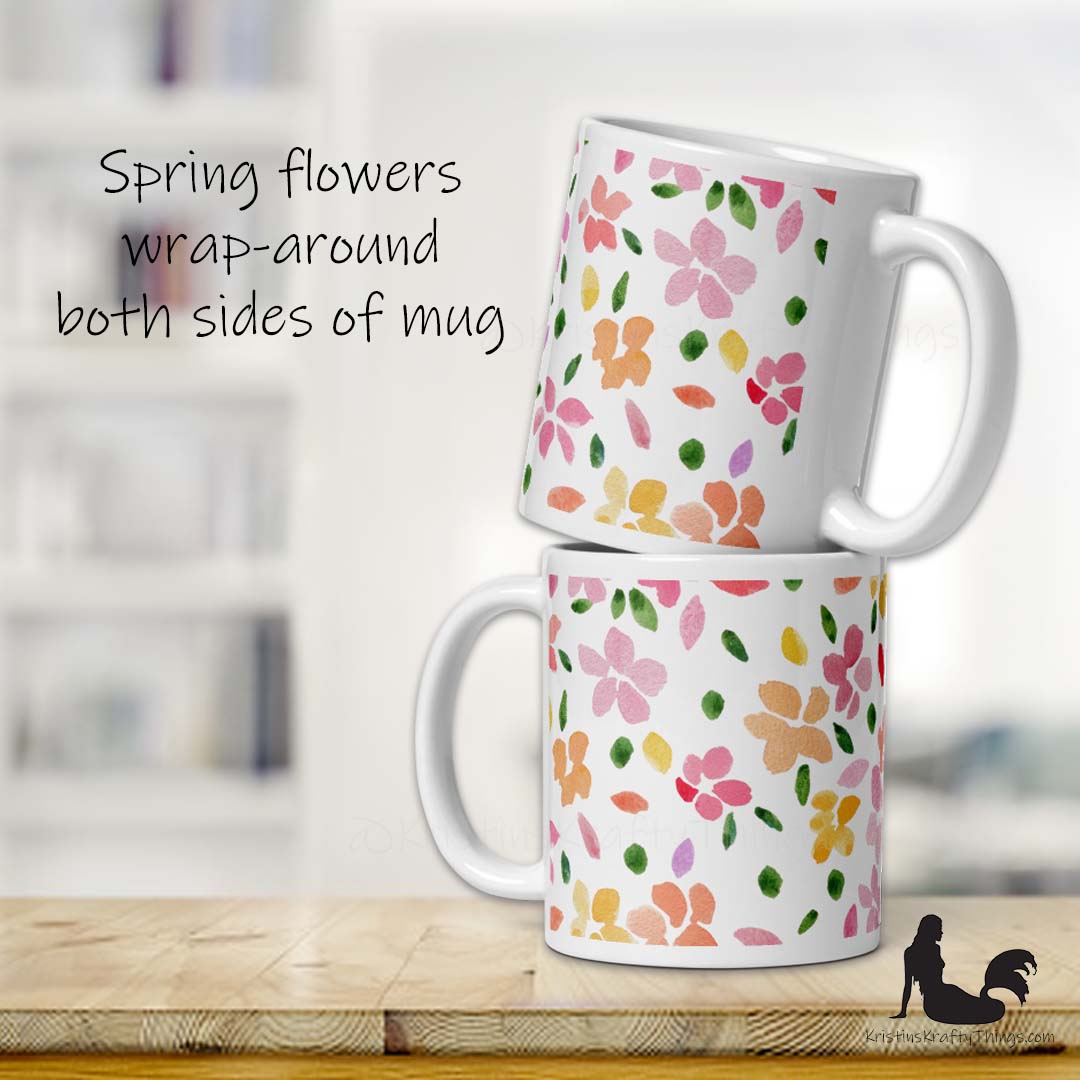 Mug - Spring Flowers White