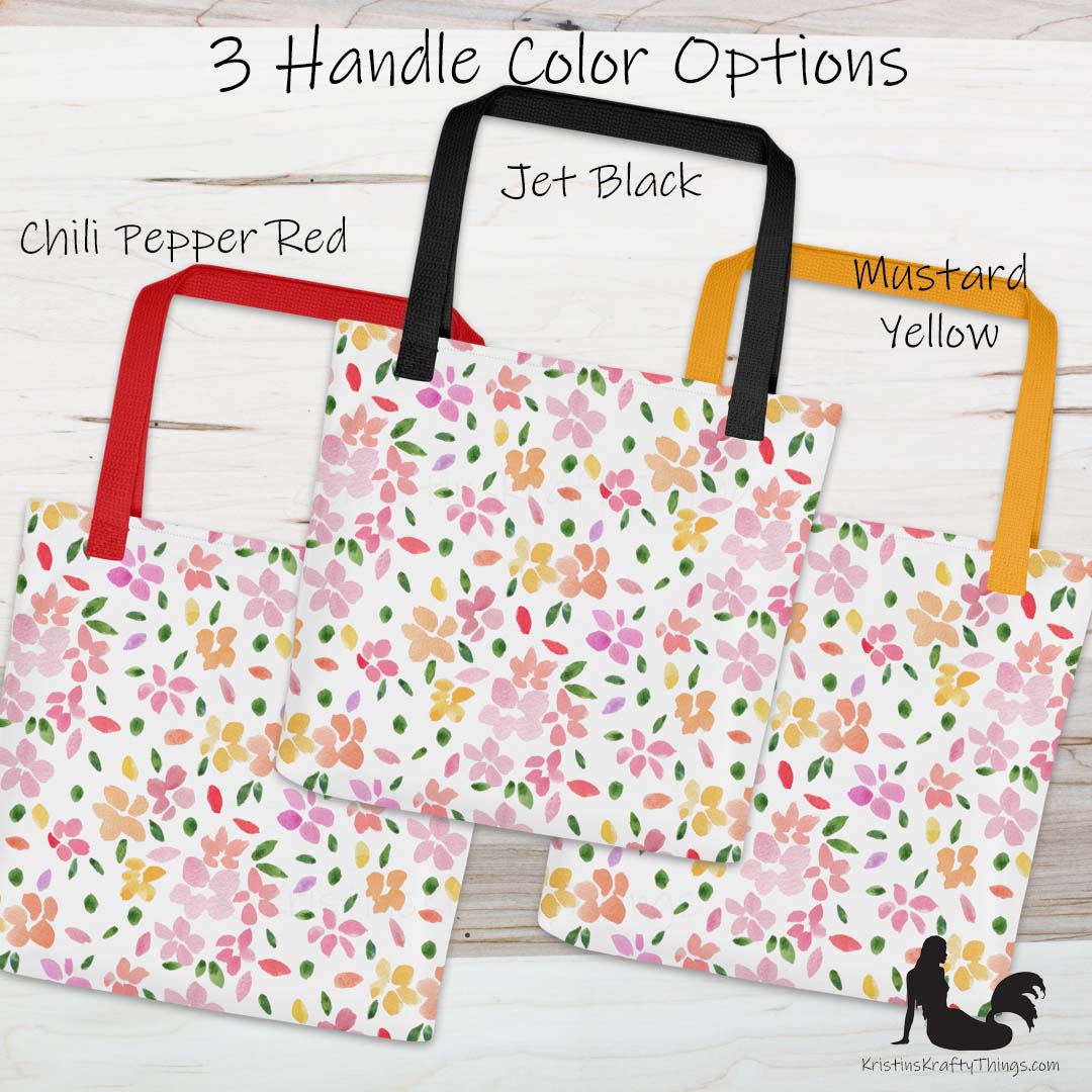 Tote Bag - Spring Flowers on White