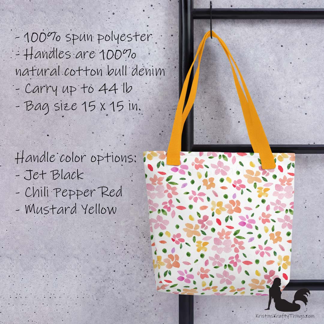 Tote Bag - Spring Flowers on White