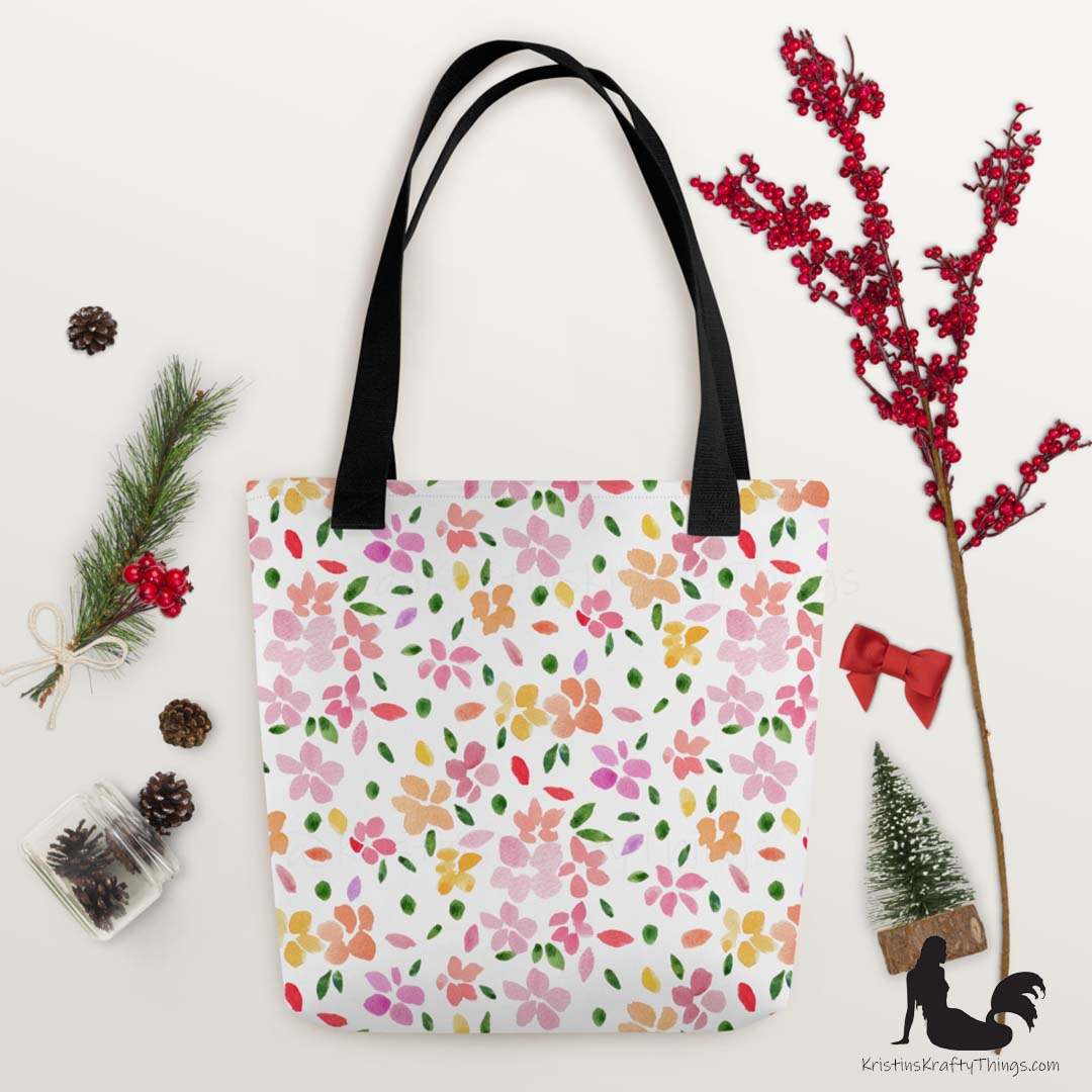 Tote Bag - Spring Flowers on White