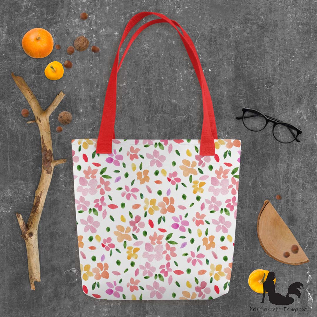 Tote Bag - Spring Flowers on White