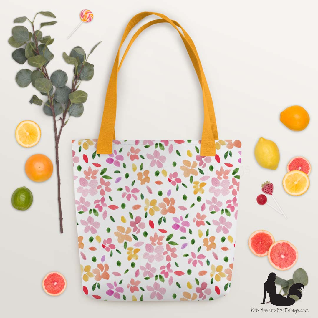 Tote Bag - Spring Flowers on White