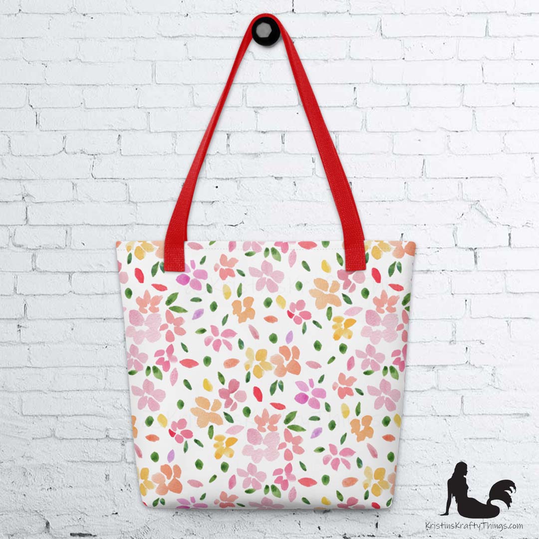Tote Bag - Spring Flowers on White