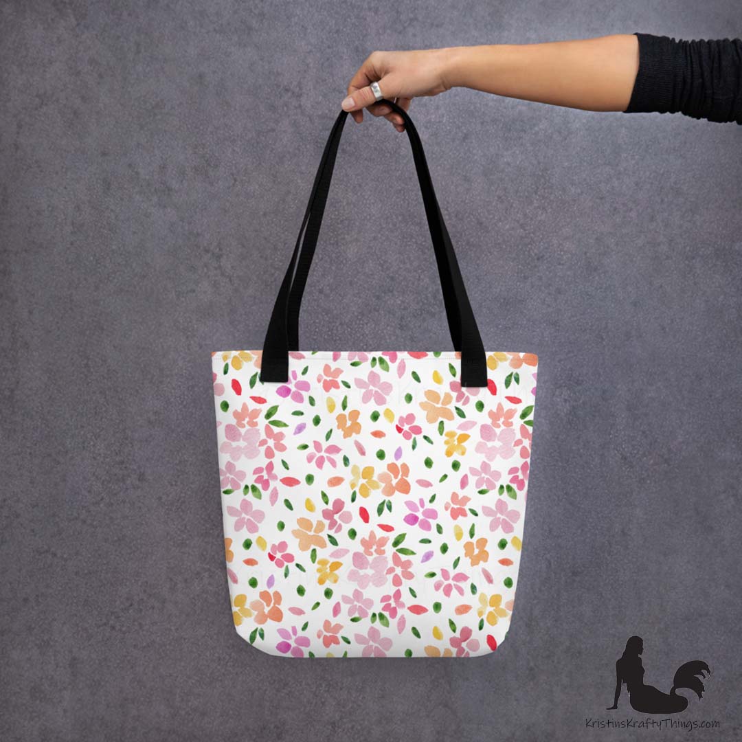 Tote Bag - Spring Flowers on White