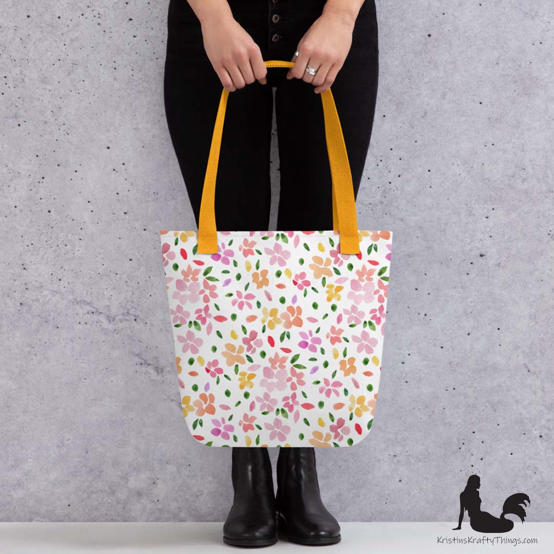 Tote Bag - Spring Flowers on White