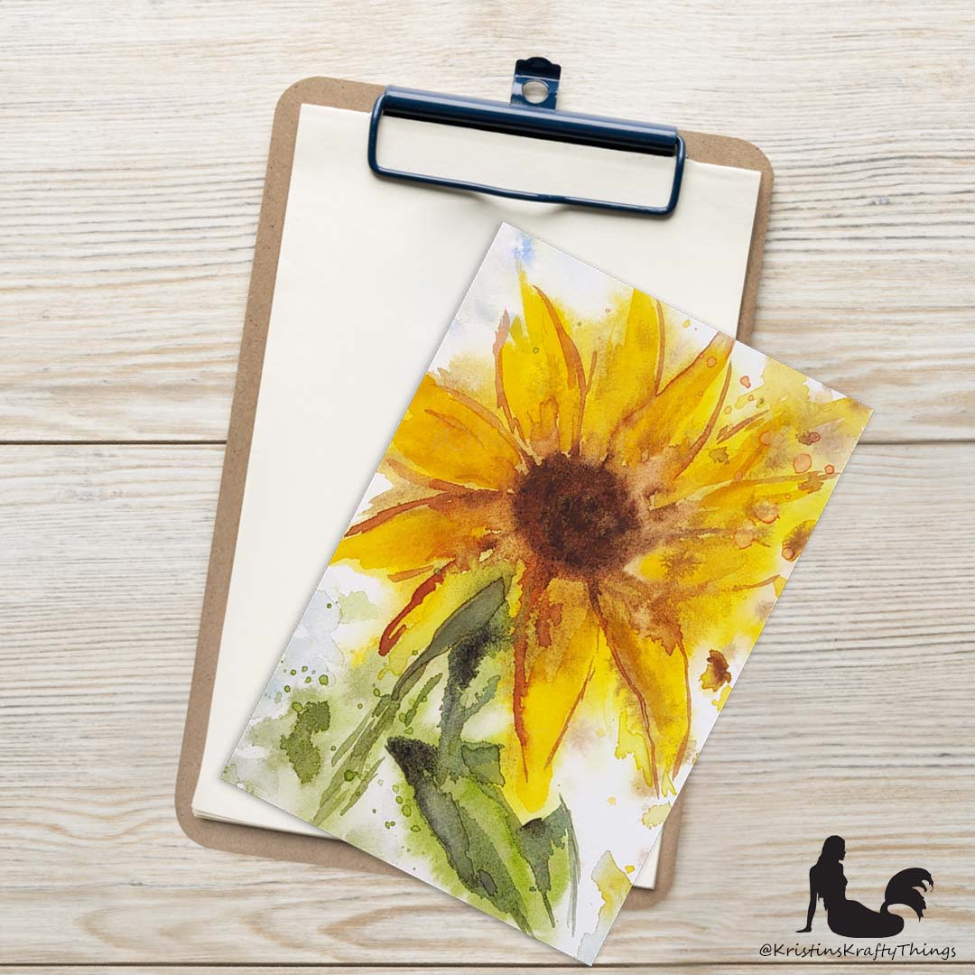 Card - Postcard - Sunflower Watercolor Print