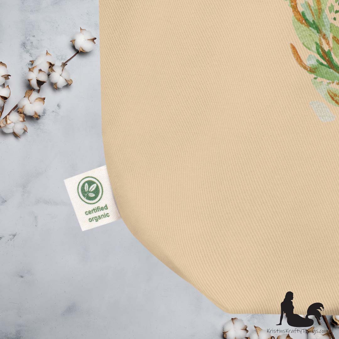 Cotton Eco Tote Bag - Spring Floral Wreath